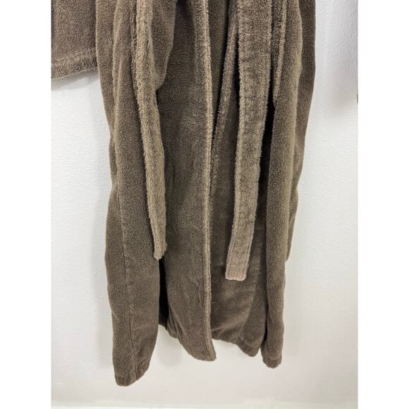 Restoration Hardware Graphite Brown Cotton Terry Robe XL Unisex - Picture 2 of 7